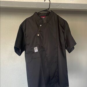 Black Chef Coat with Button Details